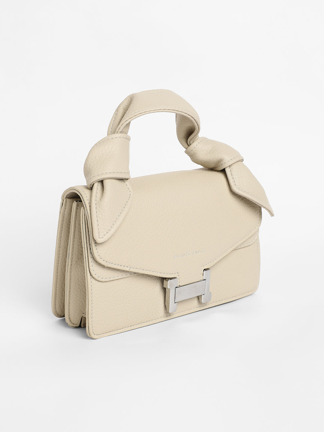 The Monogram Sash Hand Bag - Bone White