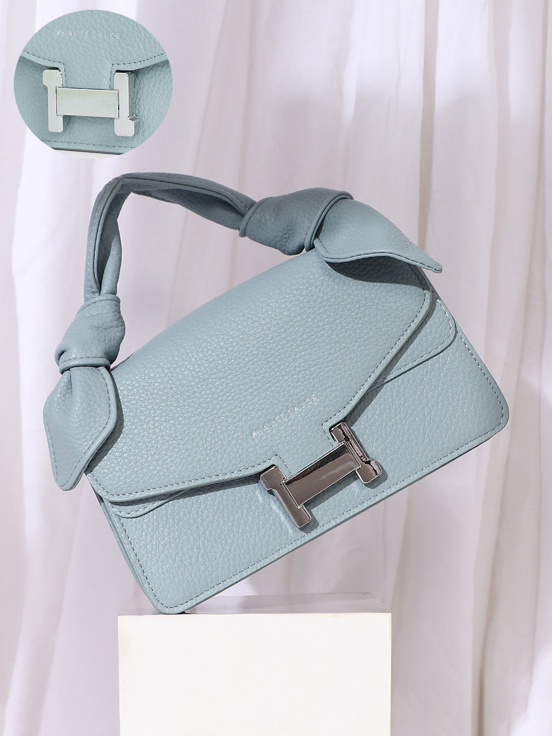 The Monogram Sash Hand Bag - Powder Blue