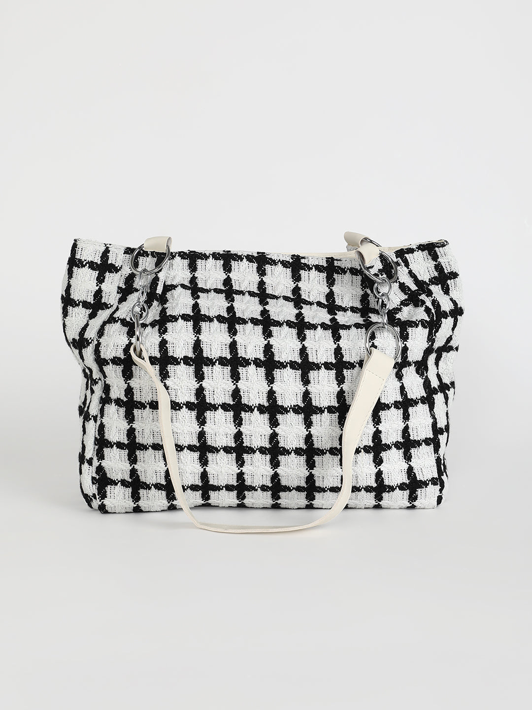 The Graph Tote Bag - Porcelain White & Raven Black