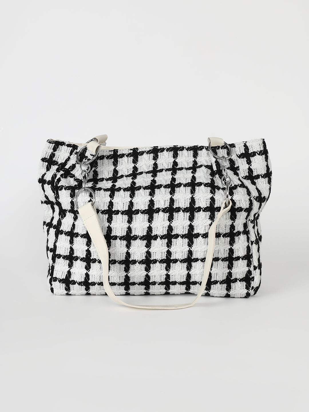 The Graph Tote Bag - Porcelain White & Raven Black