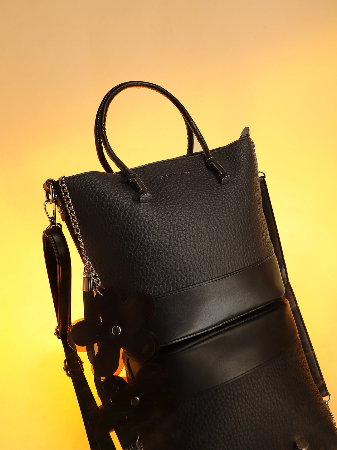 The Basket Hand Bag - Midnight Black