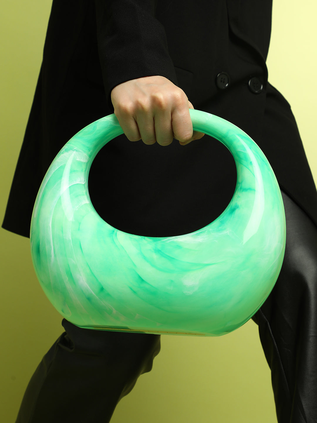 The Sculptural Hand Bag - Light Green