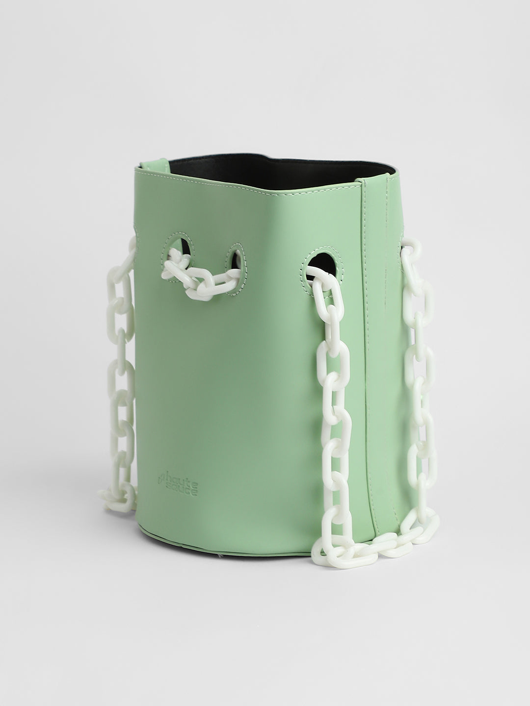 The Block-A-Chain Bucket Bag - Pistachio Green