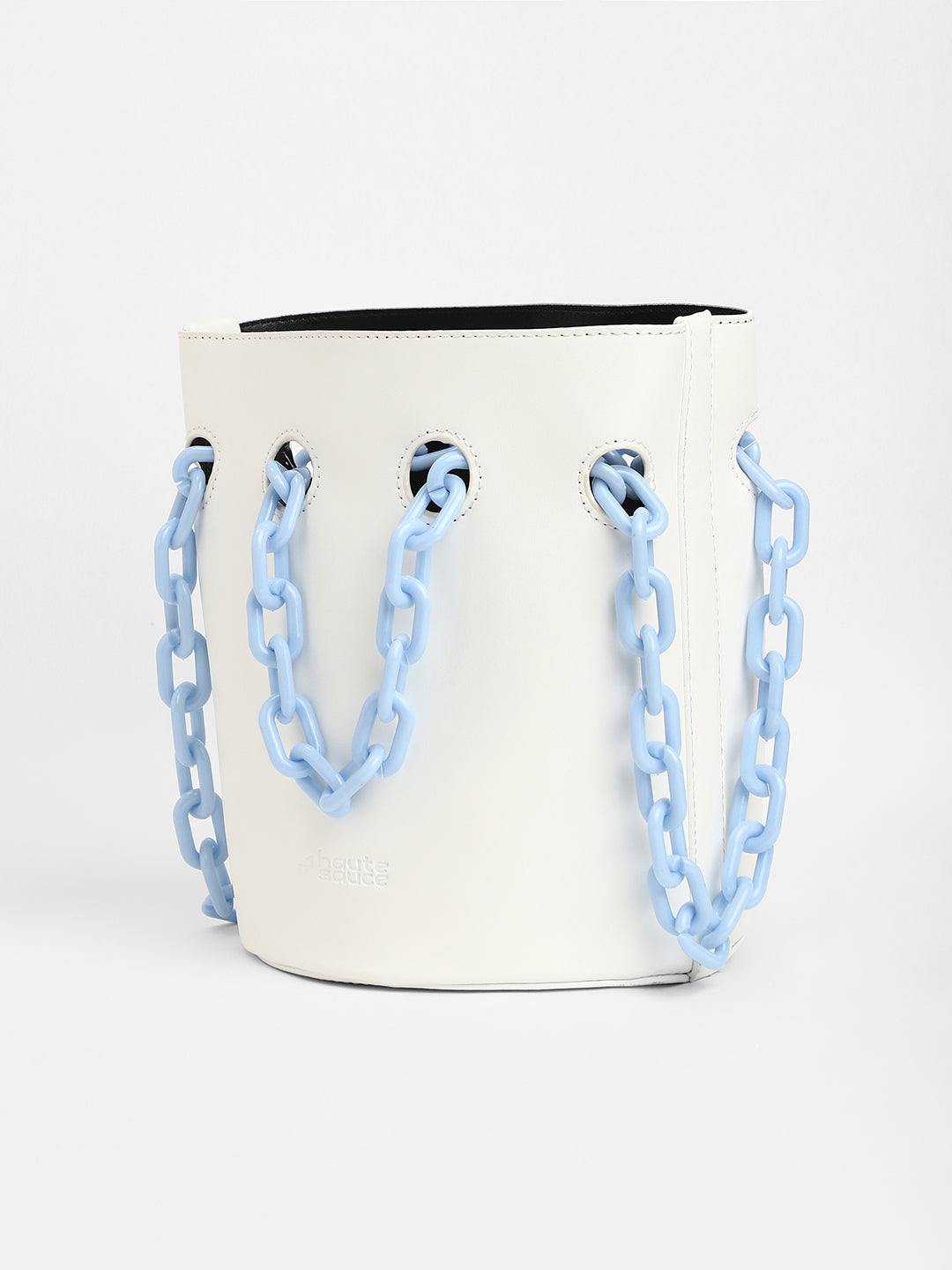 The Block-A-Chain Bucket Bag - Daisy White