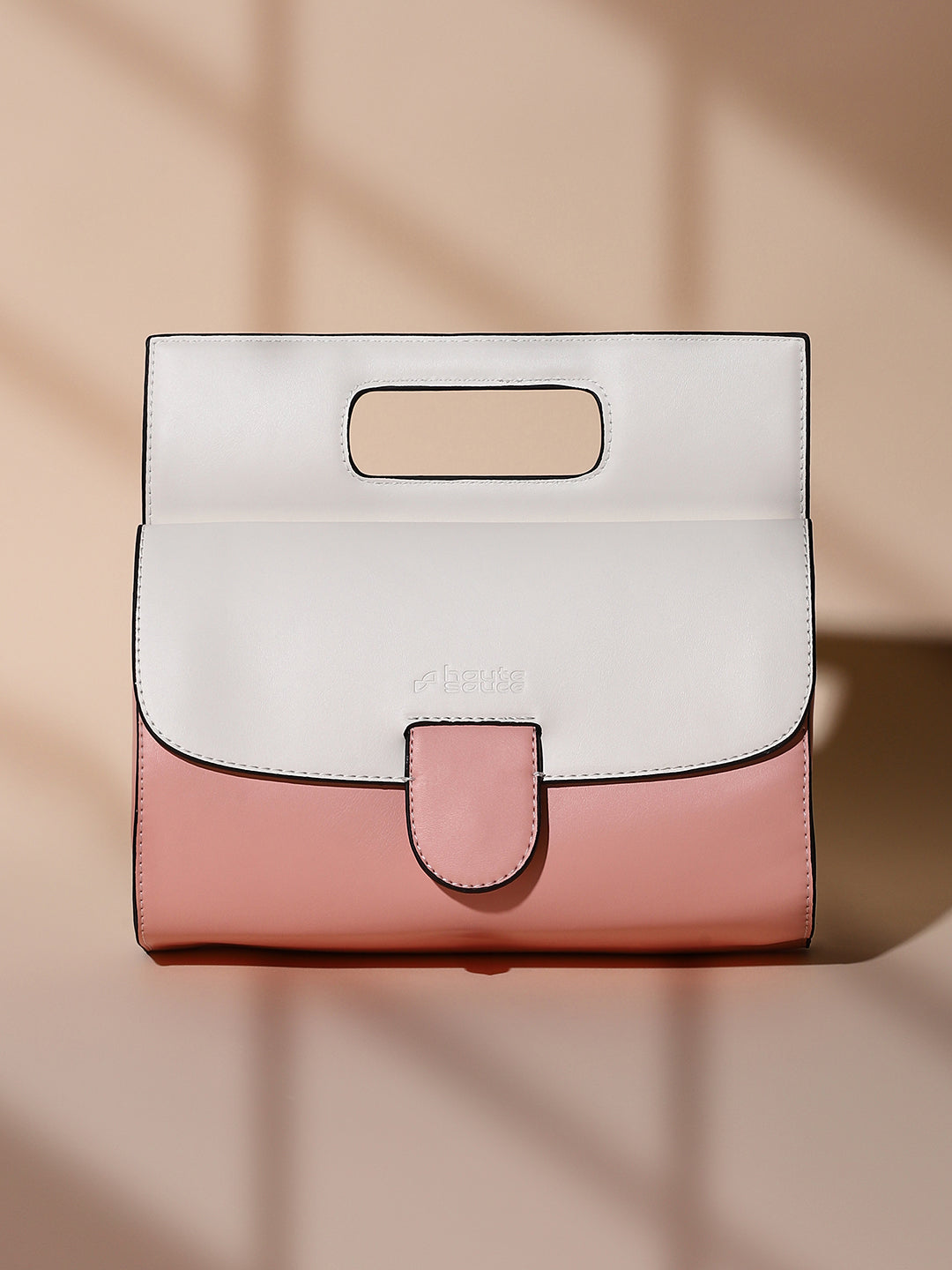 The Envelope Hand Bag - Flamingo Pink & Ivory White