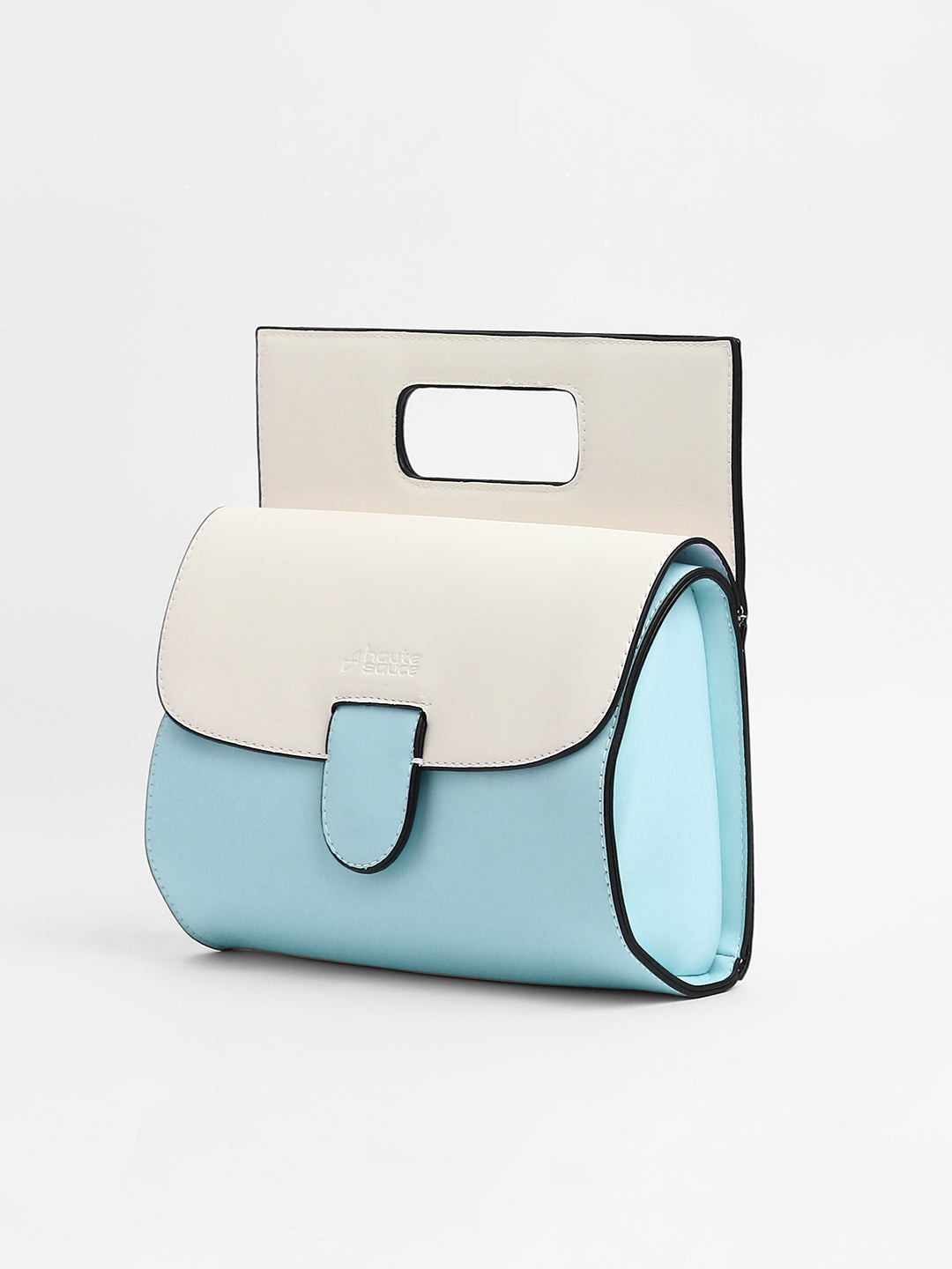 The Envelope Hand Bag - Powder Blue & Ivory White