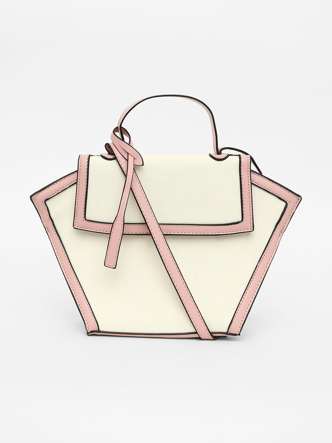 The Roma Canvas Hand Bag - Blush Pink & Cloud White