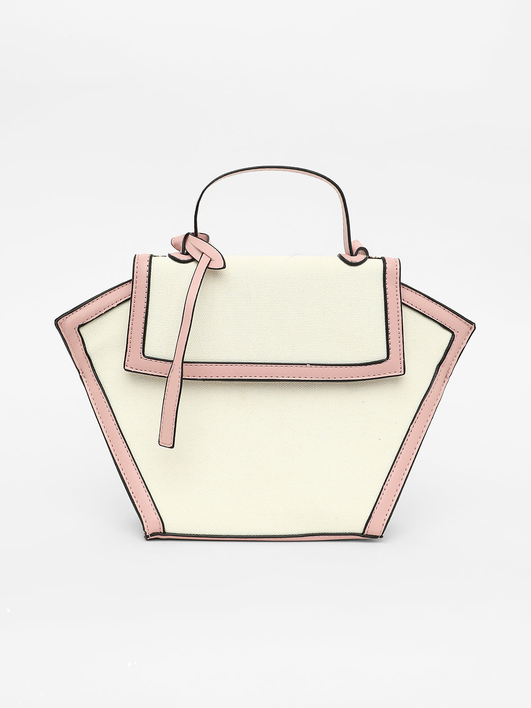 The Roma Canvas Hand Bag - Blush Pink & Cloud White