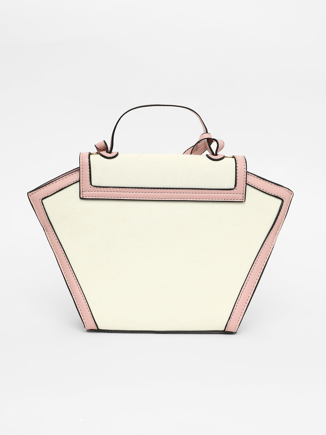 The Roma Canvas Hand Bag - Blush Pink & Cloud White