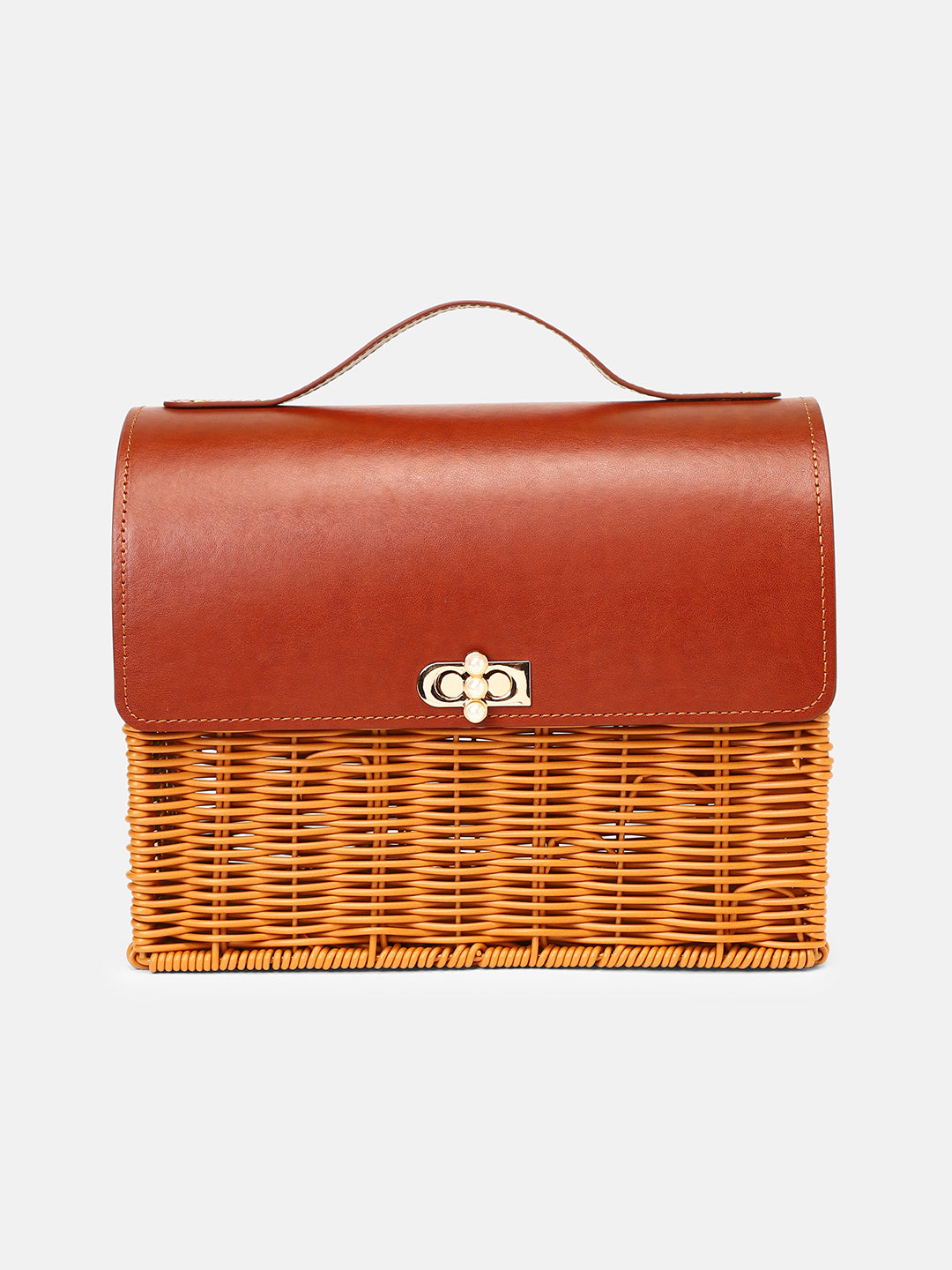 The Rattan Médecin Hand Bag - Russet Brown