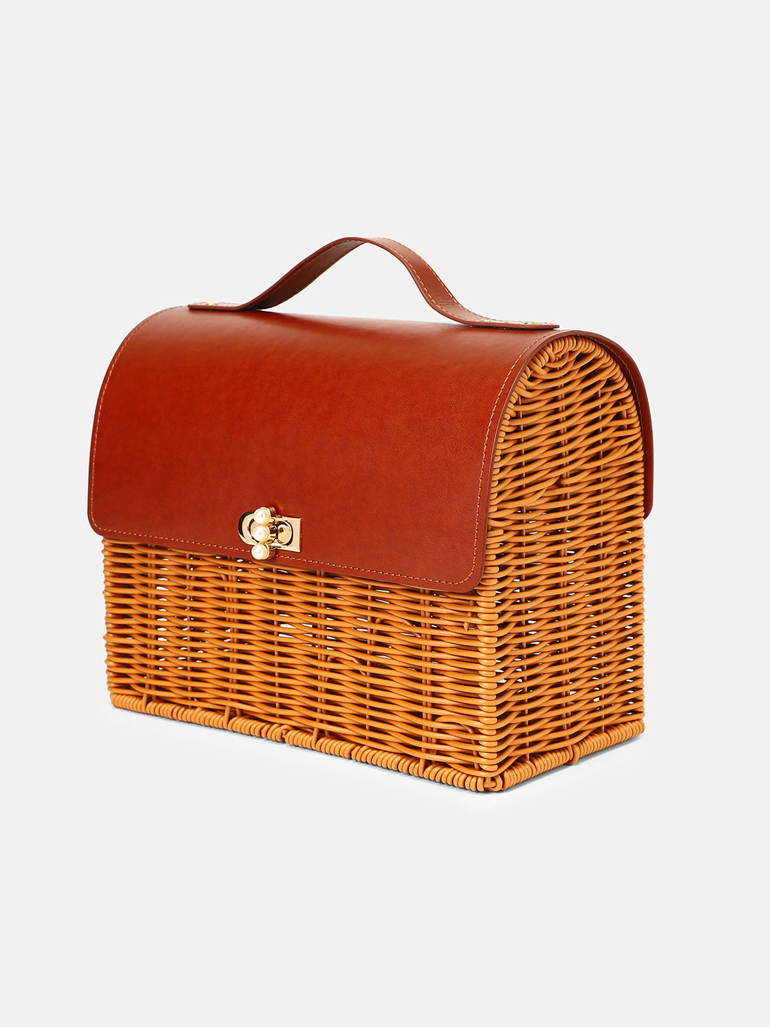 The Rattan Médecin Hand Bag - Russet Brown