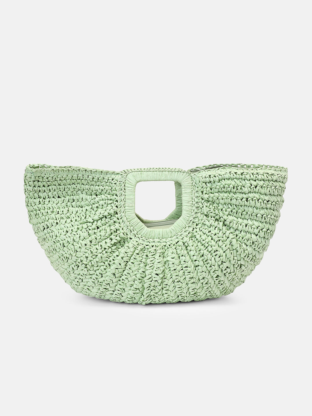 The Sol-Straw Hand Bag - Mint Green