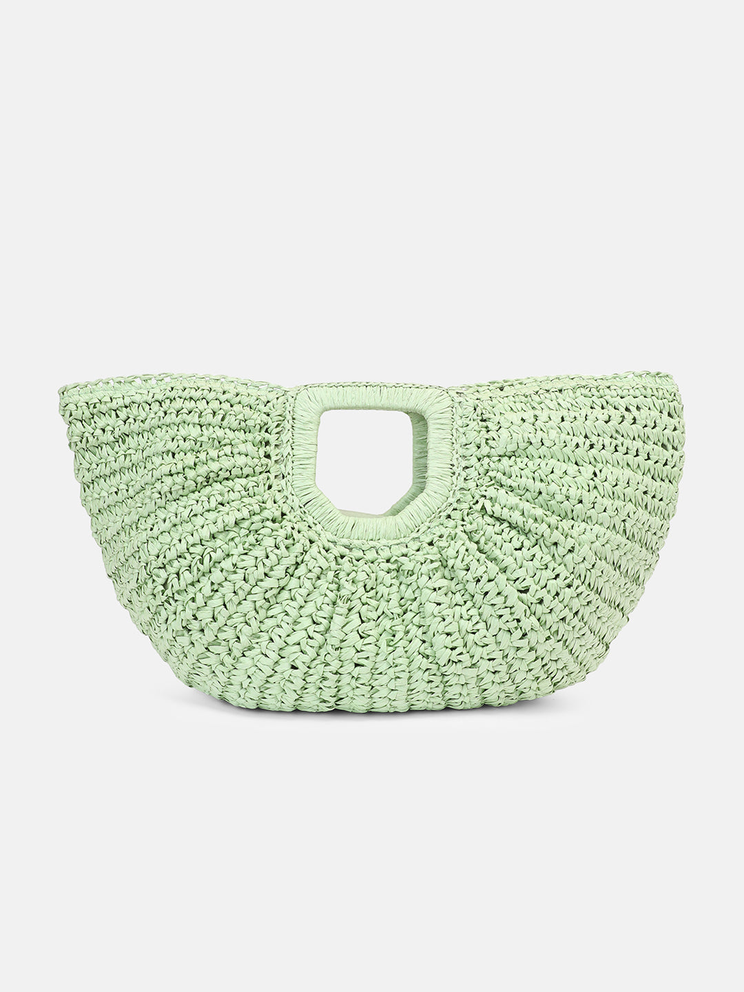 The Sol-Straw Hand Bag - Mint Green