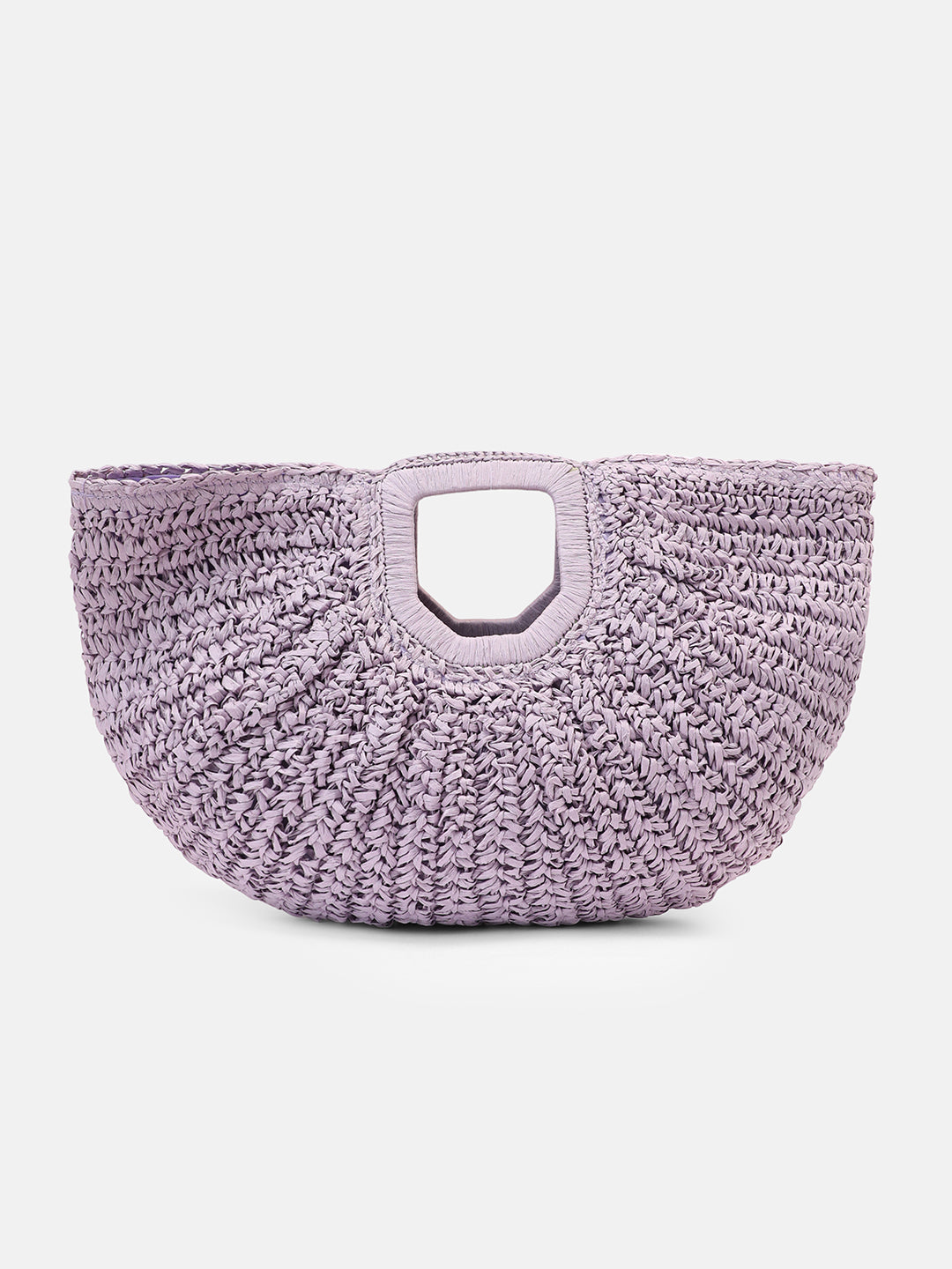 The Sol-Straw Hand Bag - Lilac