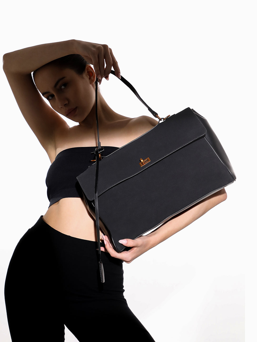 The Lume Satchel Bag - Onyx Black