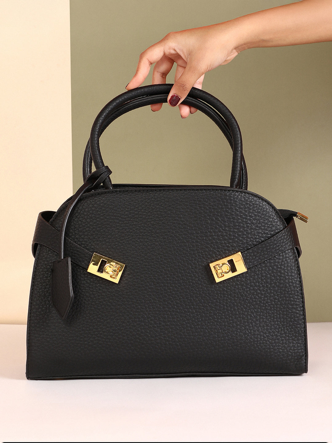 The Large Meridian Hand Bag - Onyx Black