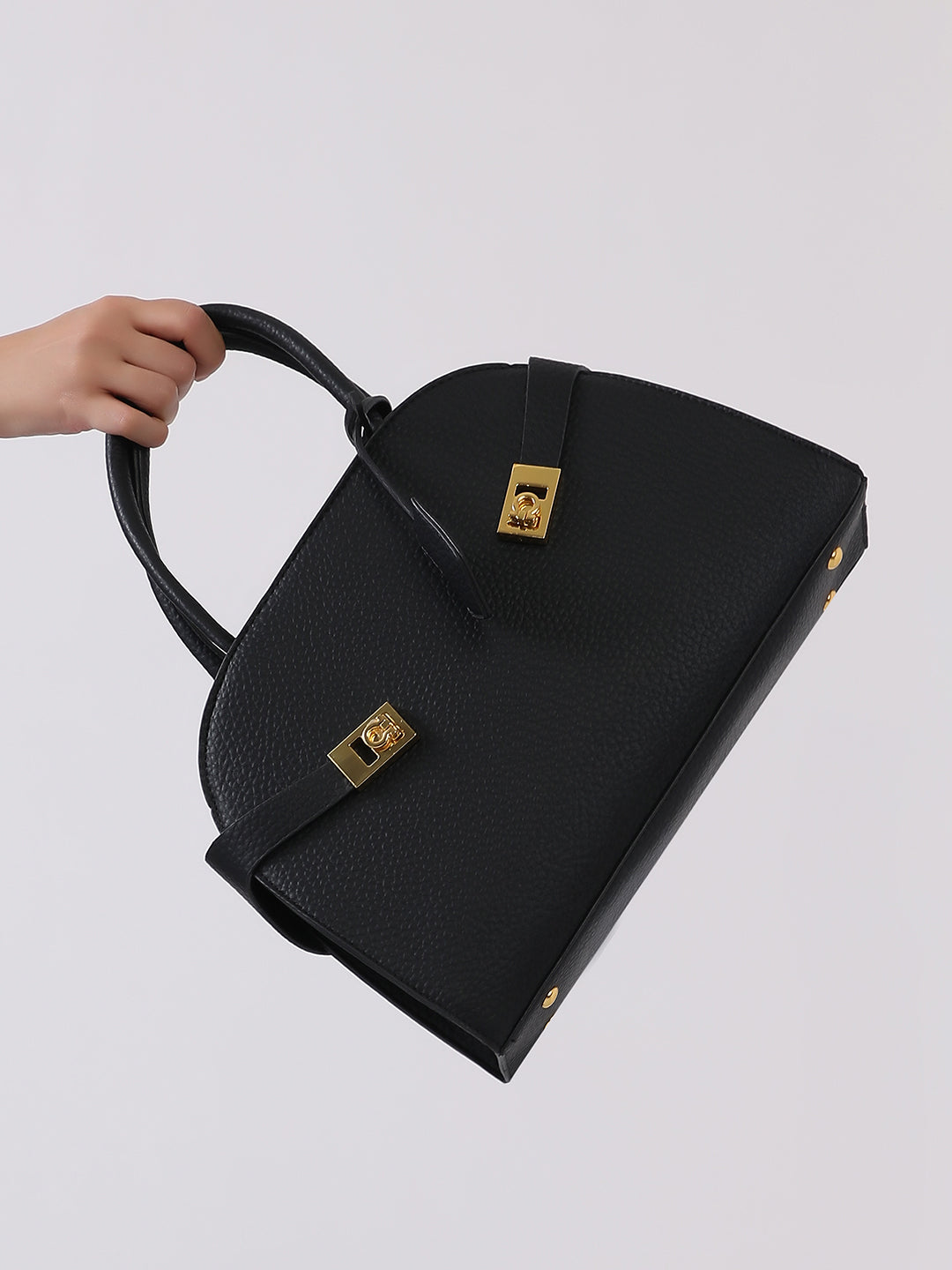 The Large Meridian Hand Bag - Onyx Black