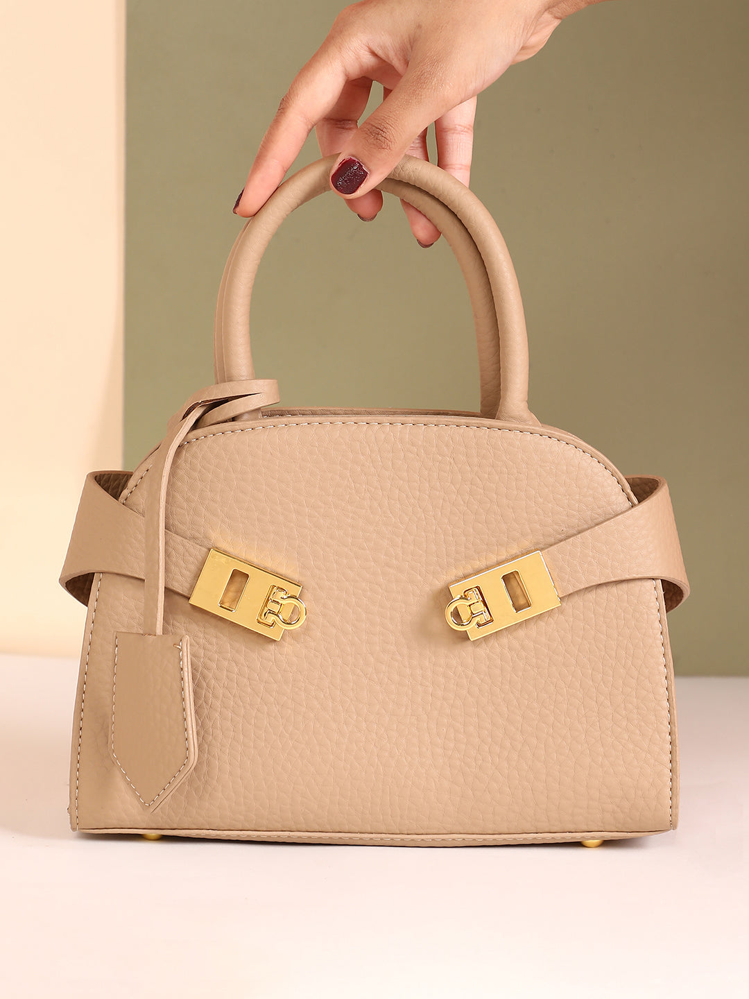 The Small Meridian Hand Bag - Ash Beige