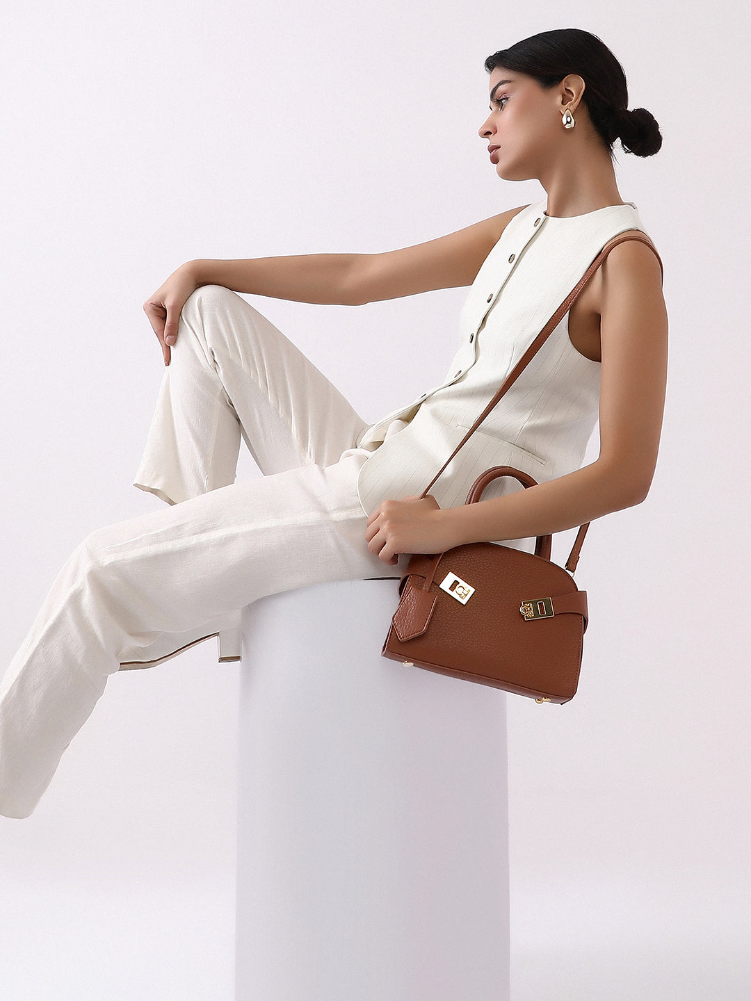 The Small Meridian Hand Bag - Russet Brown