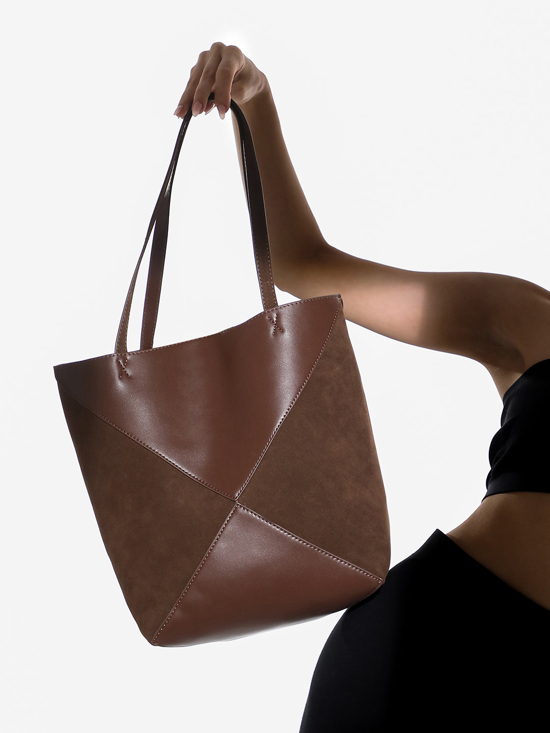 The Velouré Tote Bag - Chocolate Brown