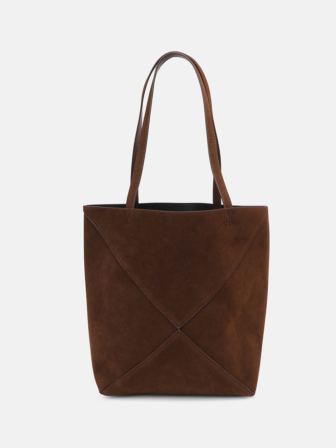 The Velouré Tote Bag - Chocolate Brown