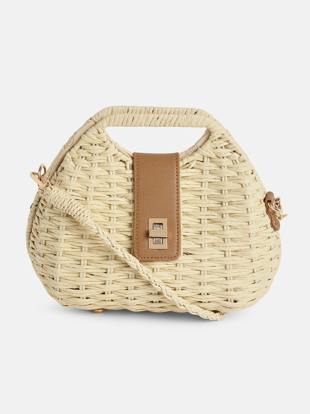 The Straw-Curve Hand Bag - Off-White