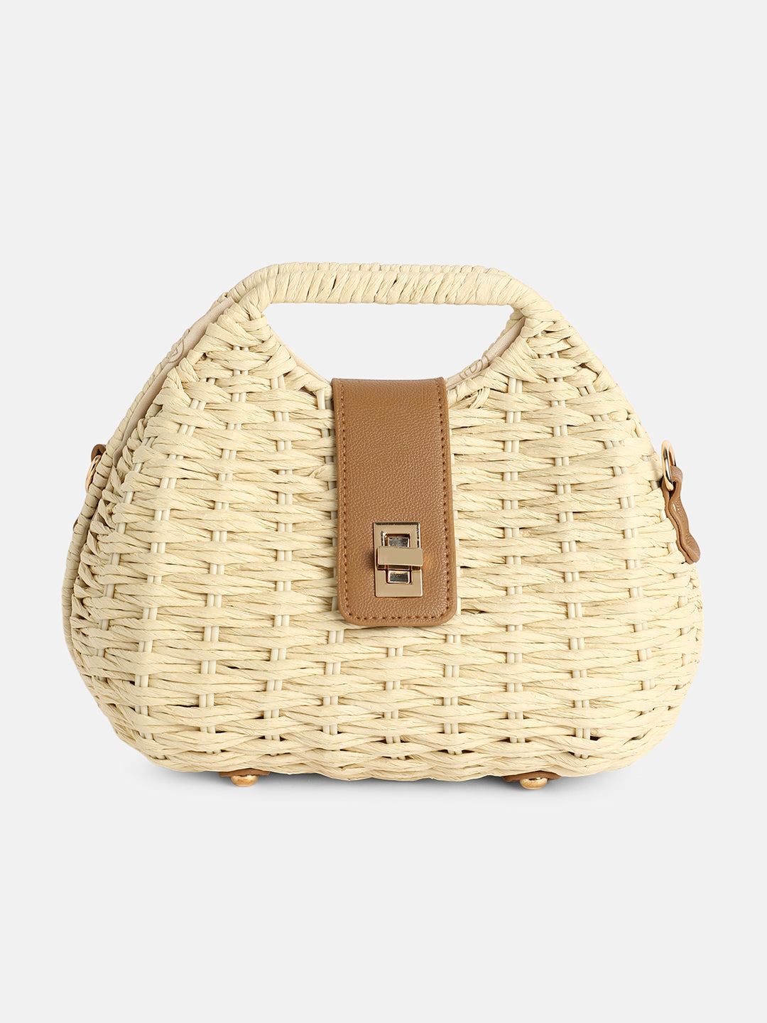 The Straw-Curve Hand Bag - Off-White