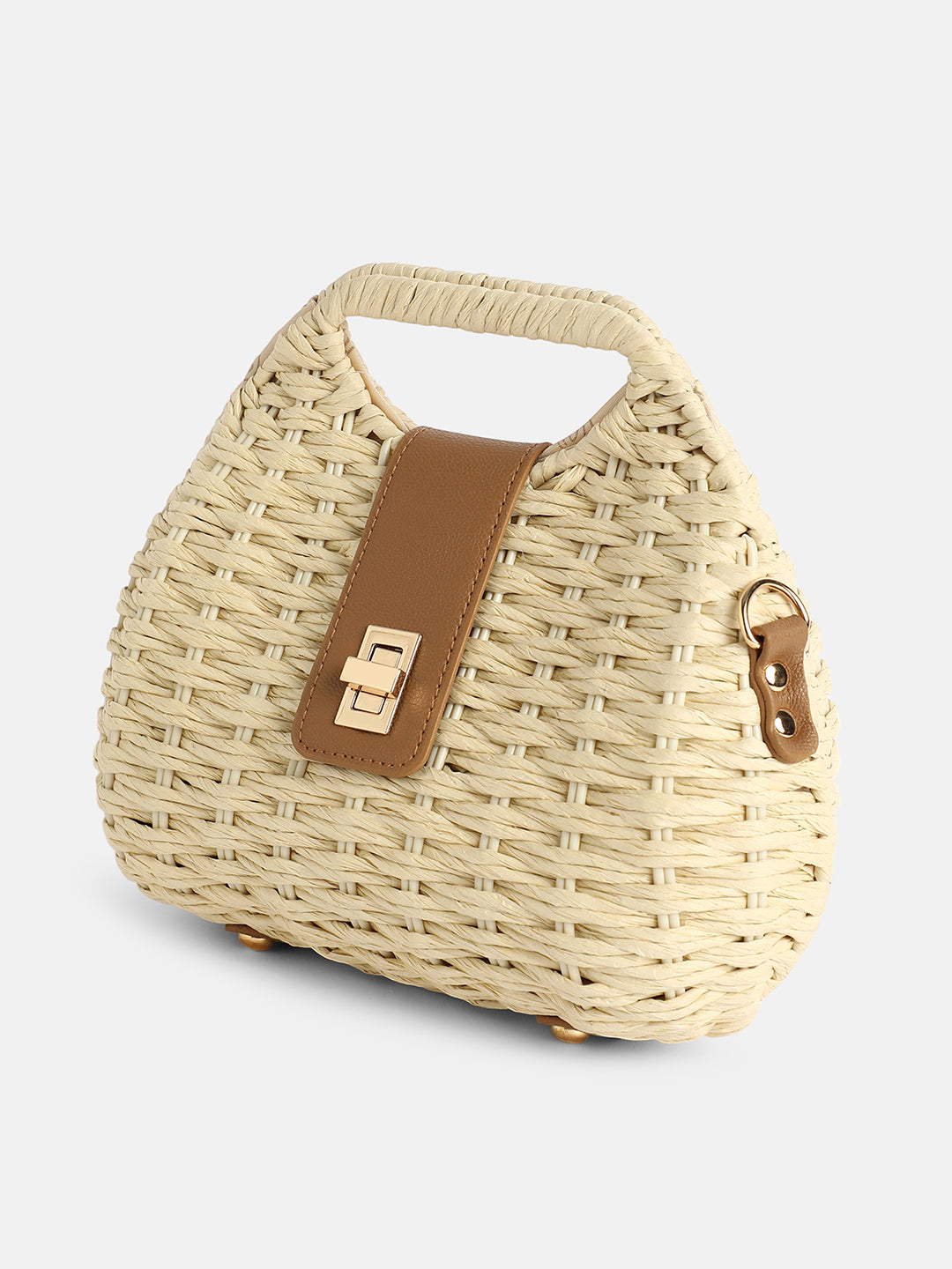 The Straw-Curve Hand Bag - Off-White