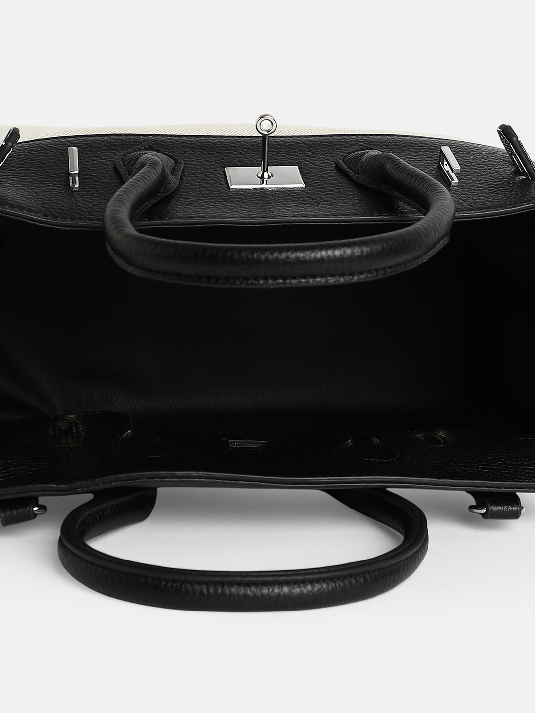 The Panel-Overlap Satchel Bag - Off-White & Obsidian Black