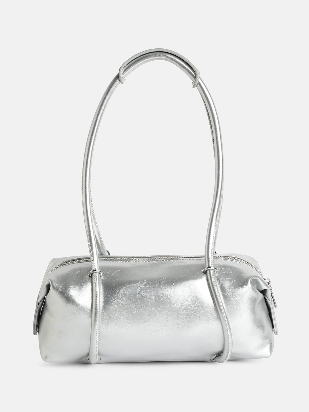 The Bowling Shoulder Bag - Metallic Silver