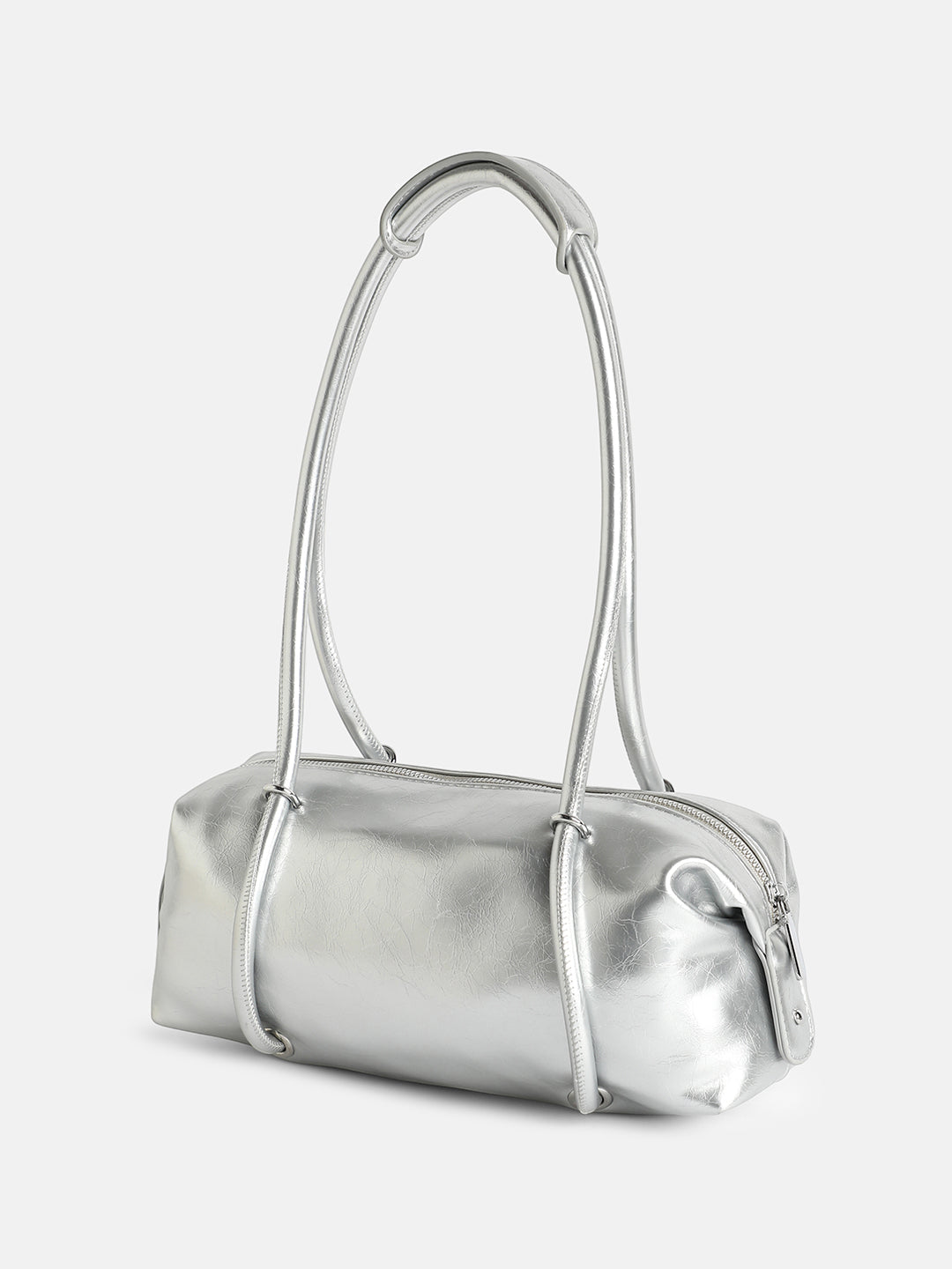 The Bowling Shoulder Bag - Metallic Silver