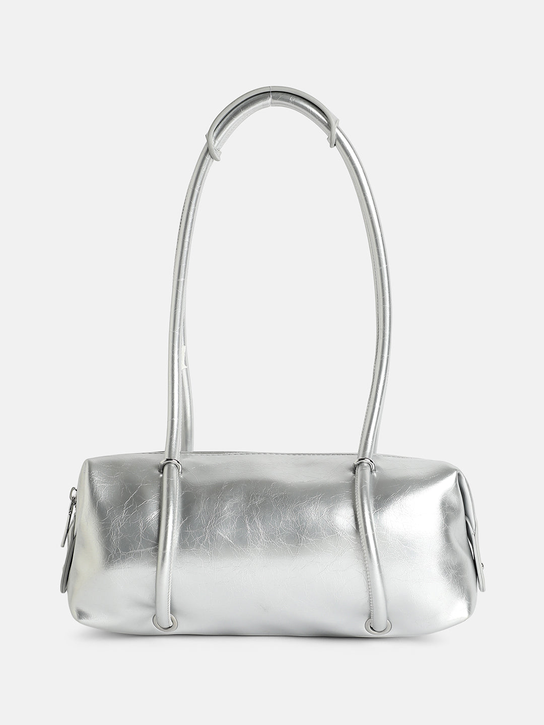 The Bowling Shoulder Bag - Metallic Silver