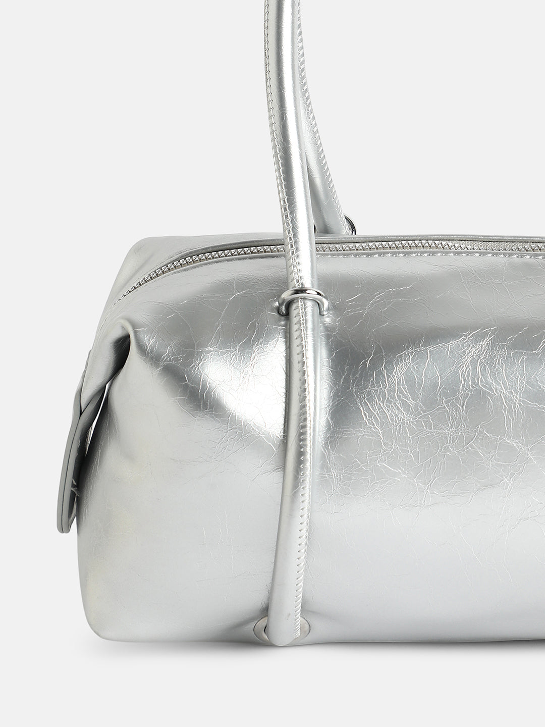 The Bowling Shoulder Bag - Metallic Silver