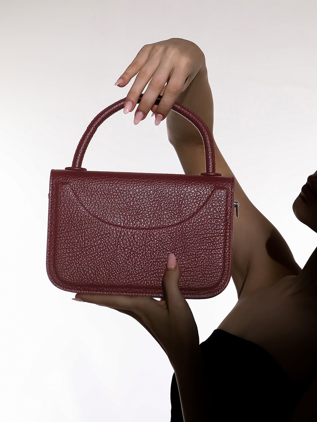 The Envelope-Box Hand Bag - Cherry Red