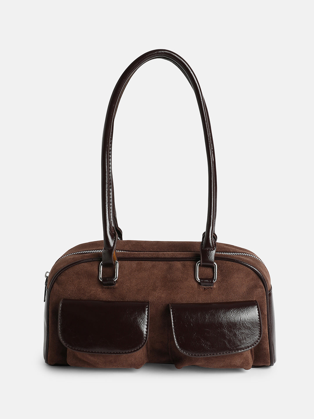 The Utility Suede Shoulder Bag - Mocha Brown