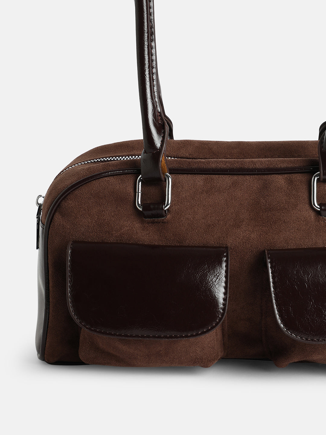 The Utility Suede Shoulder Bag - Mocha Brown