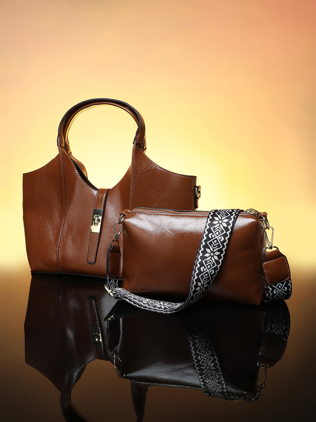 The Foldara Hand Bag - Chocolate Brown