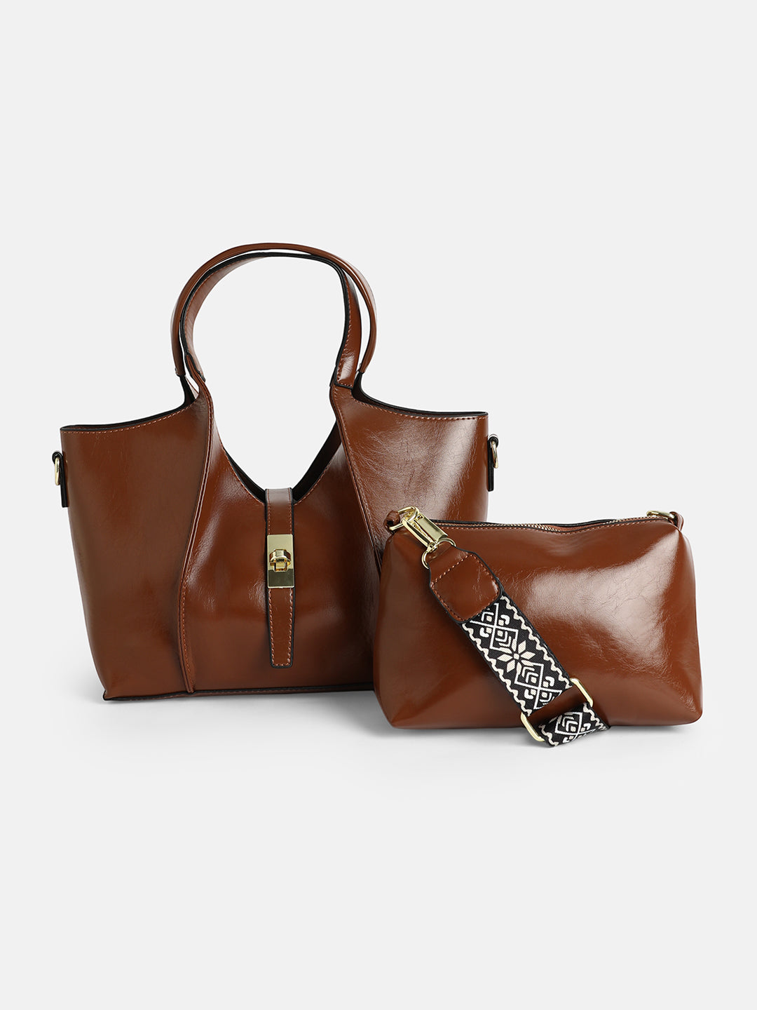 The Foldara Hand Bag - Chocolate Brown