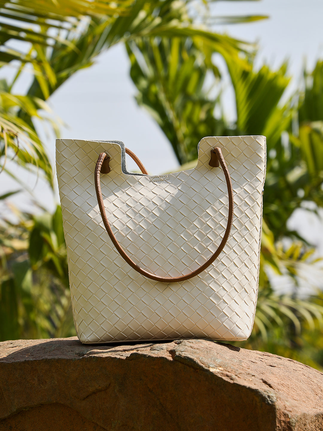 The Weave Tote Bag - Ivory White