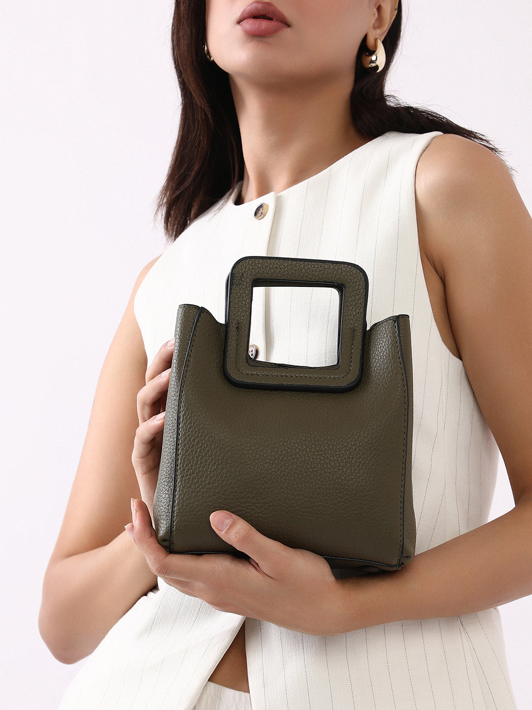 The Qube Bucket Bag - Seaweed Green