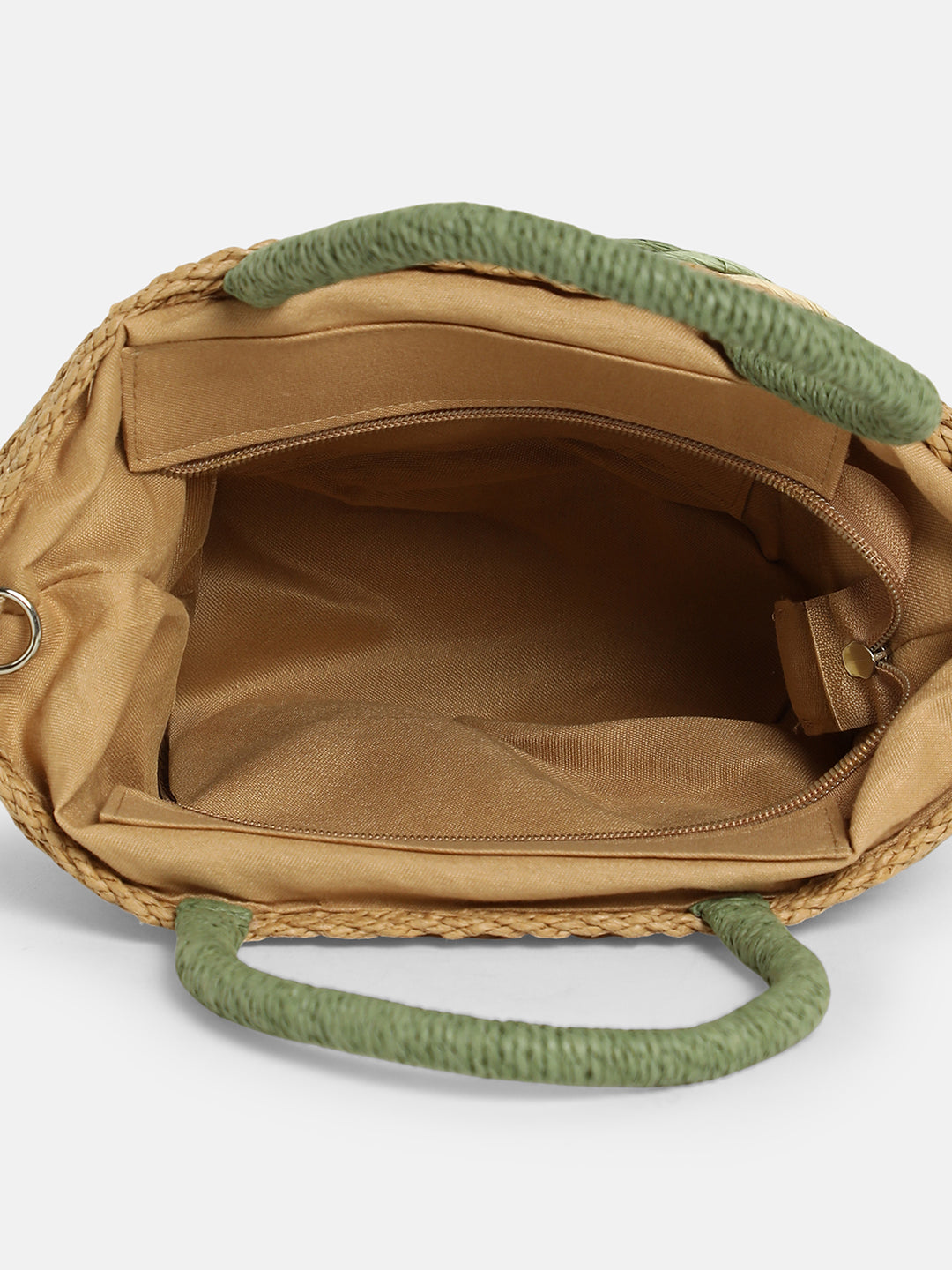 The Straw-Twist Bucket Bag - Sage Green:Khaki Brown