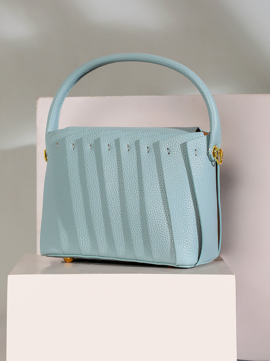 The Pleated Hand Bag - Powder Blue