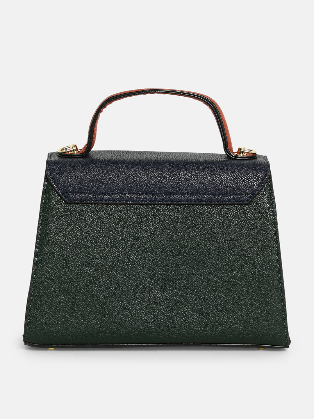 The Curatus Satchel Bag - Navy Blue & Emerald Green