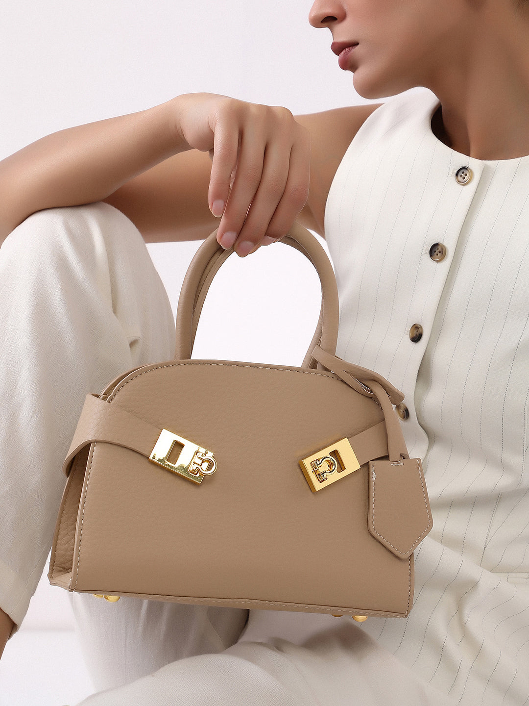 The Small Meridian Hand Bag - Camel Brown