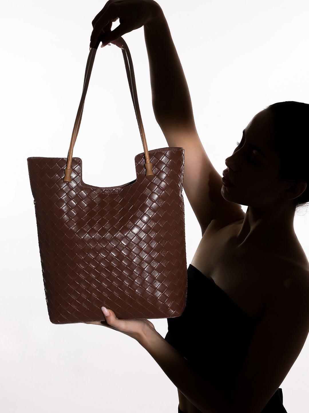 The Weave Tote Bag - Mocha Brown