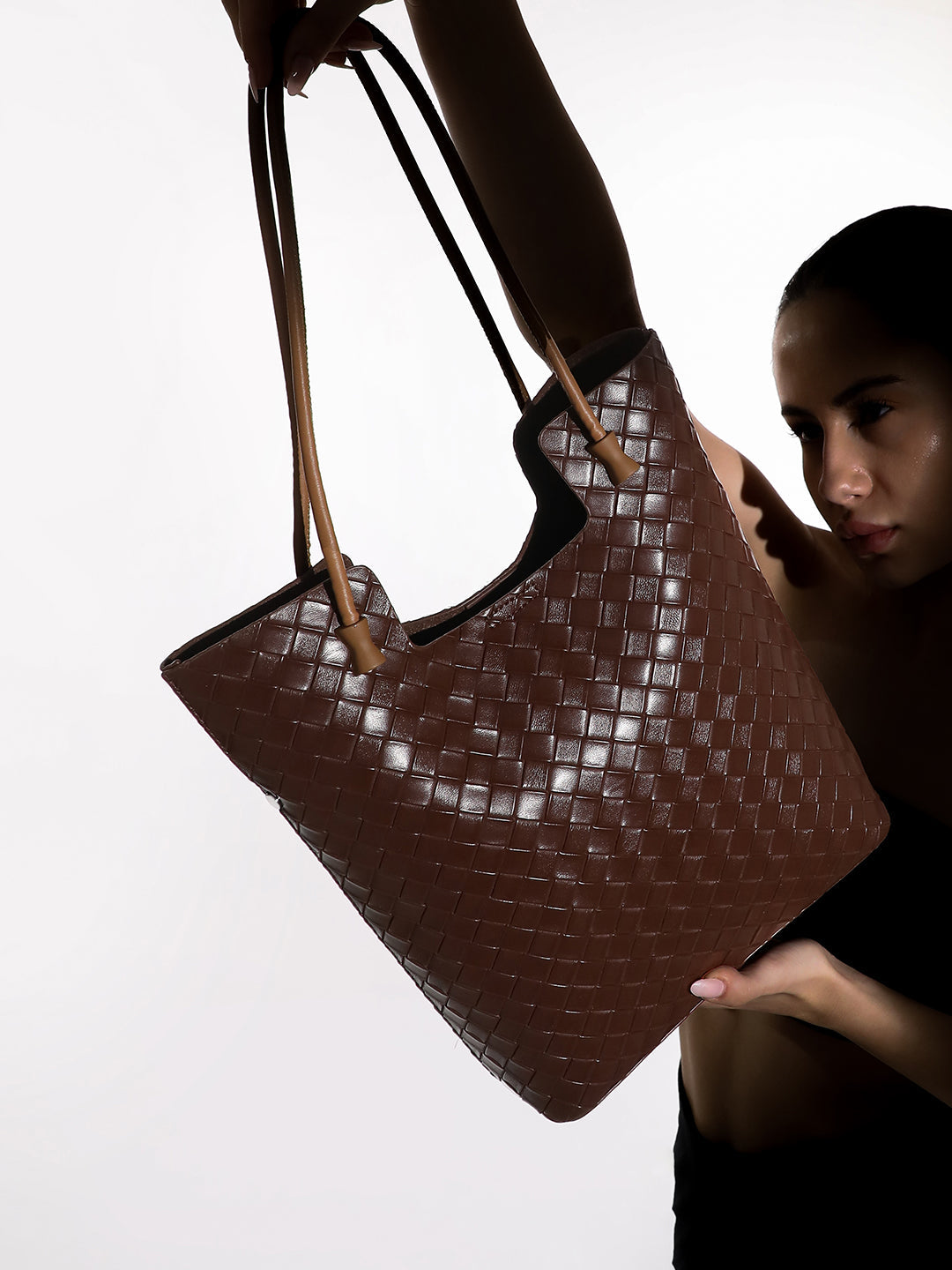 The Weave Tote Bag - Mocha Brown