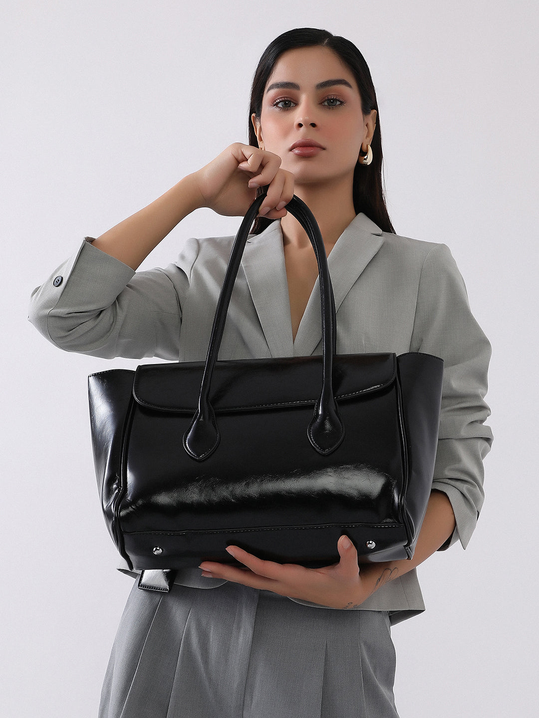 The Large Medis Satchel Bag - Onyx Black