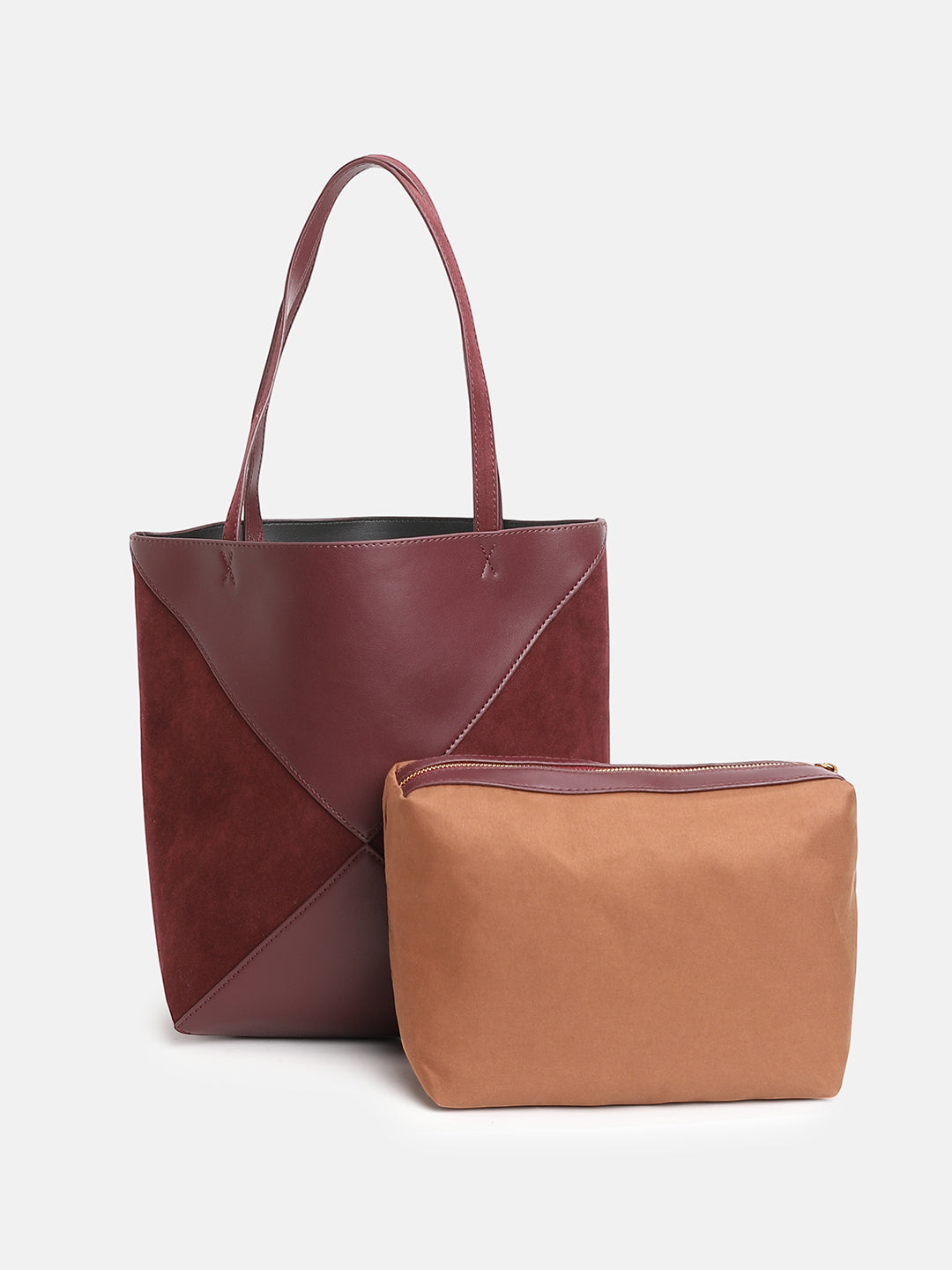 The Velouré Tote Bag - Burgundy Red