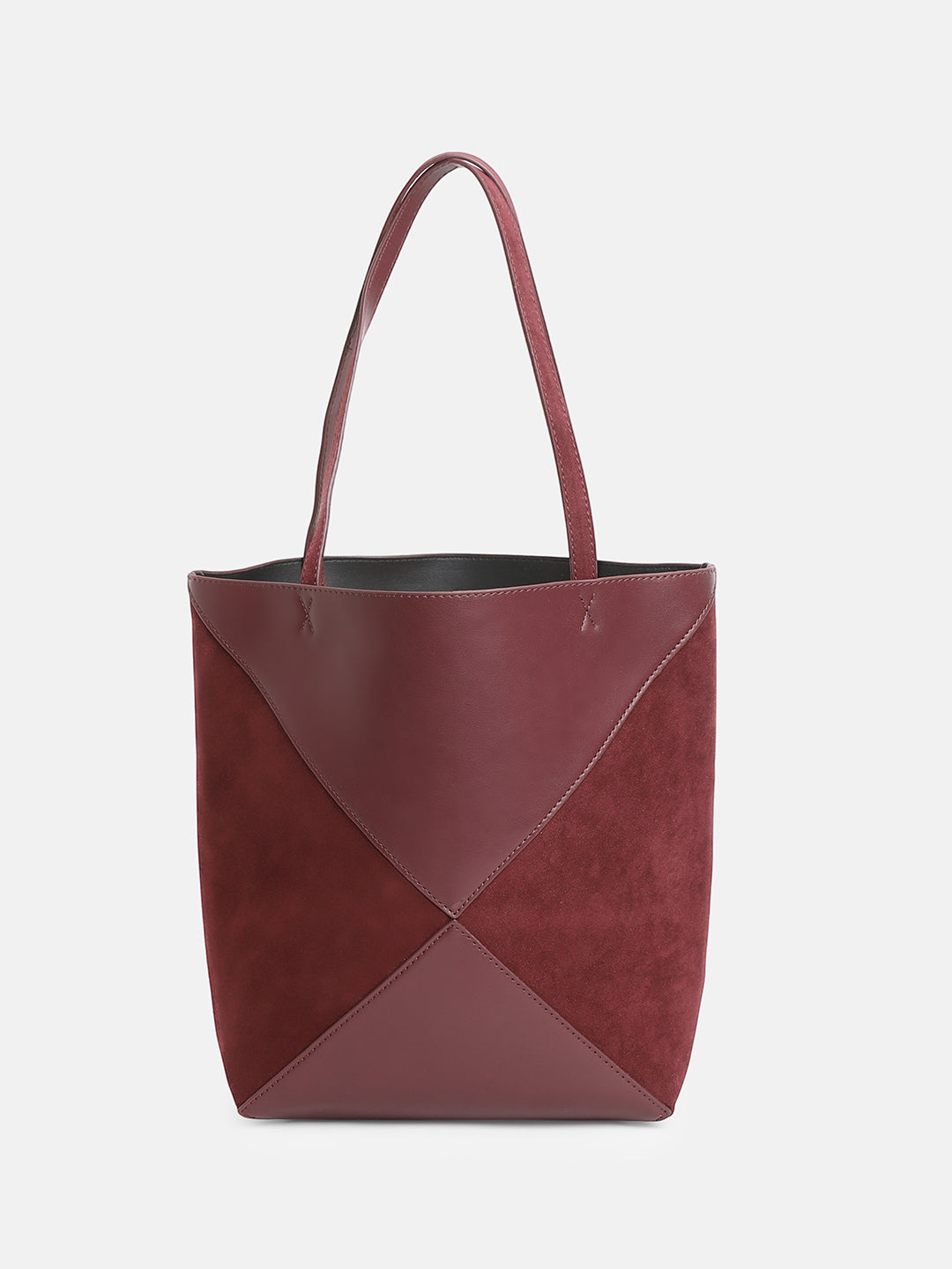 The Velouré Tote Bag - Burgundy Red