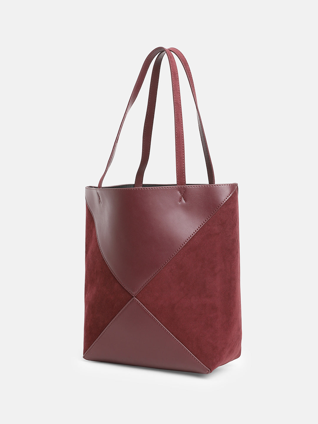 The Velouré Tote Bag - Burgundy Red